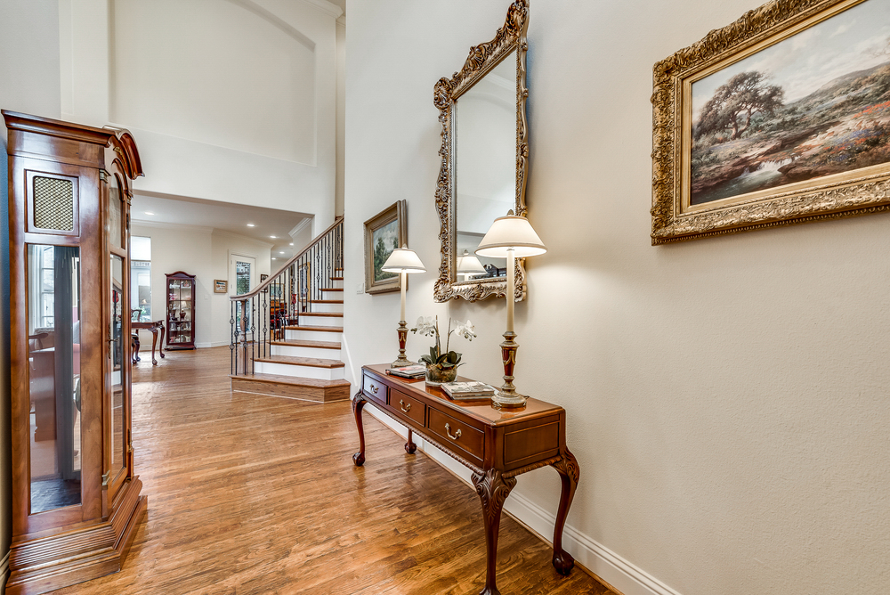    Entry with Soaring Ceilings and Hardwood Floors 