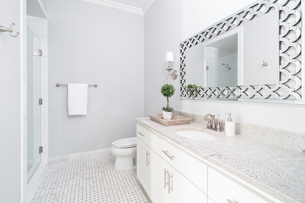 Ensuite Full Bathroom with Bedroom and Hall Entries