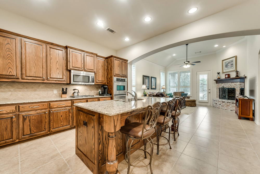    Gourmet Kitchen is Open to Family Room 